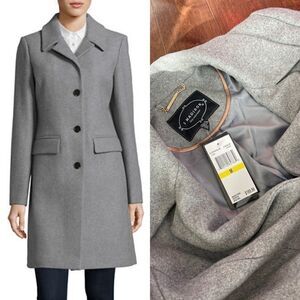 1 Madison the Coat Edit Wool-blend Reefer Coat-Grey-medium